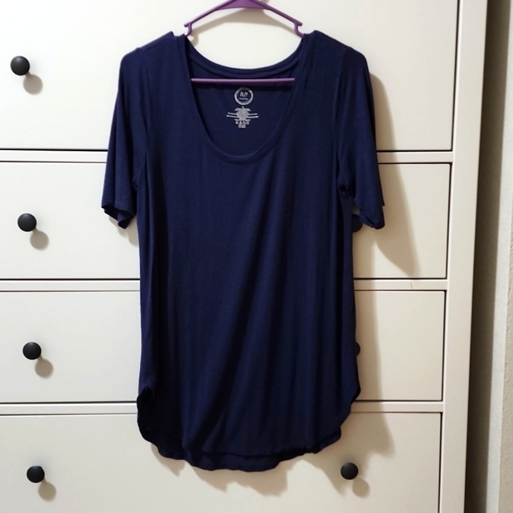 Maurices 24/7 Navy Blue Tee - Women's Small relaxed fit, comfortable